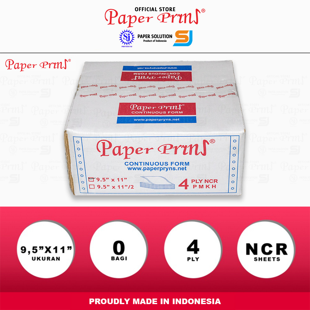 

Paperpryns Kertas Continuous Form 4ply NCR 9,5" x 11