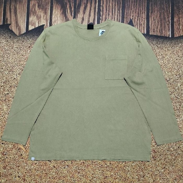 long sleeve basic pocket tee FIELDCORE   kaos panjang pria polos casual size XL
