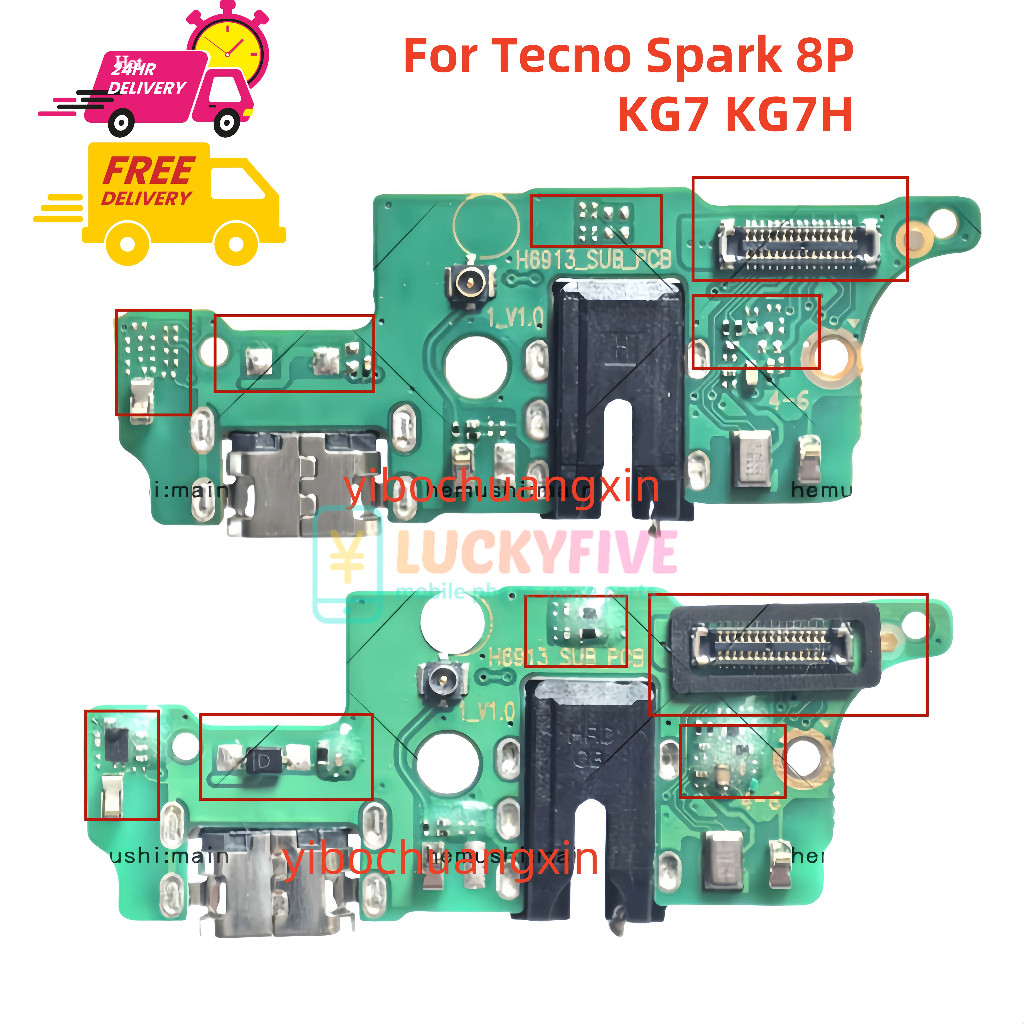 PCB Tecno Spark 8P KG7 X662A KG7H Charging Konektor Original