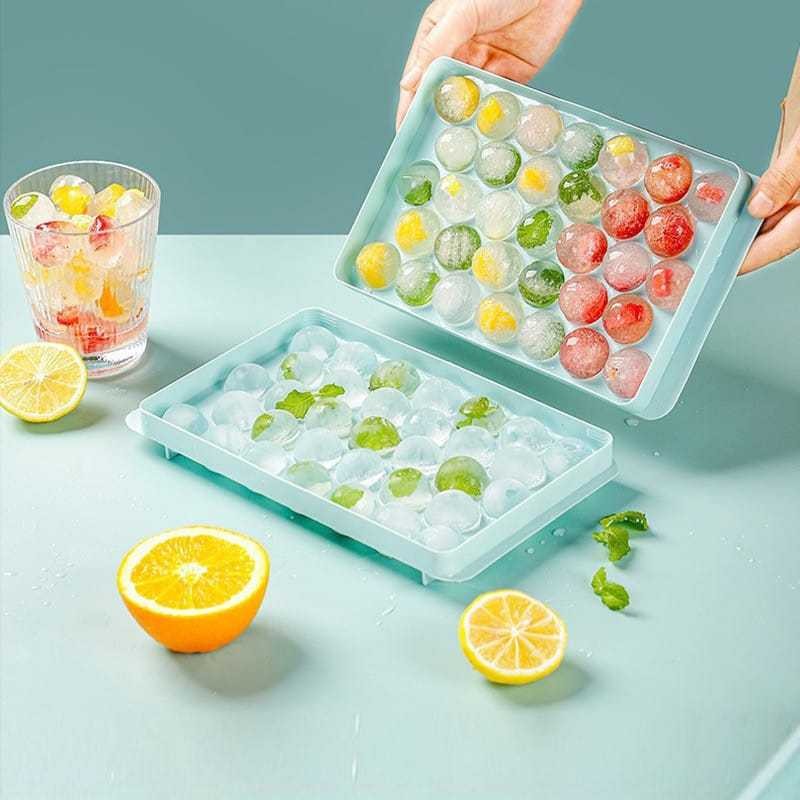 Cetakan Es Batu 33 Cube / cetakan agar bulat/ Ice Cube Tray/ Cetakan Jelly Cetakan Es Batu Bulat isi
