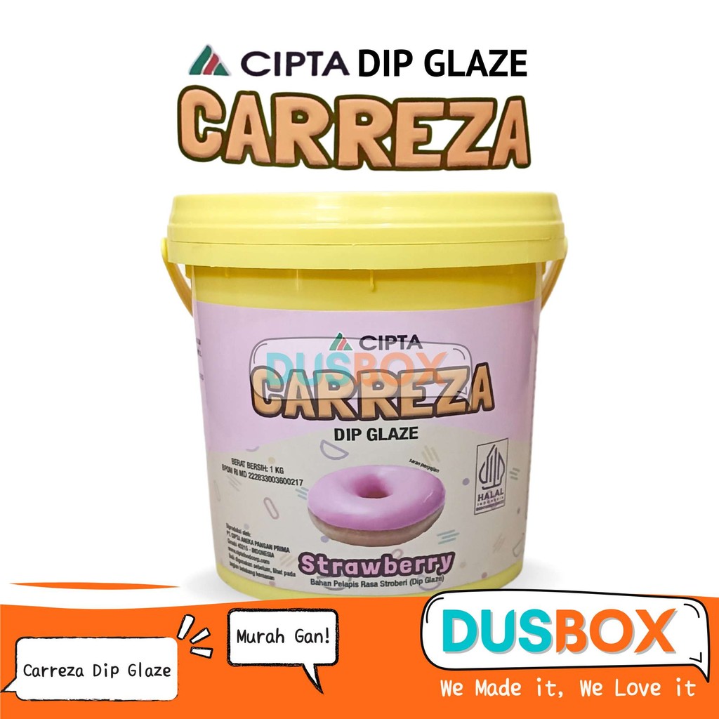 

Carreza Dip Glaze Strawberry 1 kg / Toping Donat Carreza / Selai Donat / Carreza Selai Donat