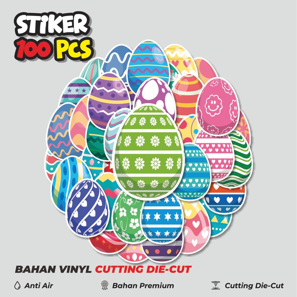 

Terbaru! 50 pcs Stike Colorful Easter Eggs [Telur Paskah Berwarna-warni] Dekorasi Lucu Kreatif untuk Notebook, Skateboard, HP