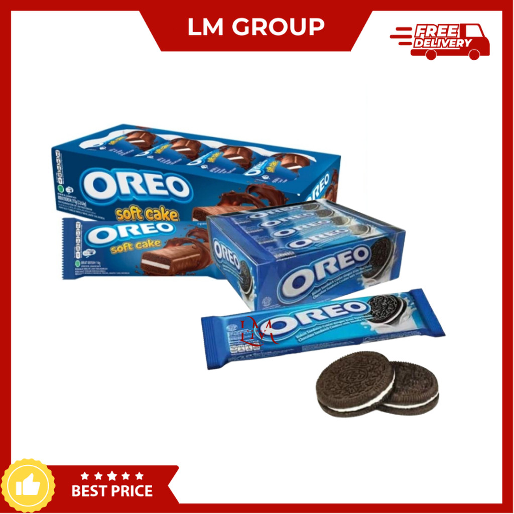 [5 BOX LEBIH HEMAT] Paket Oreo 2000 Biskuit/Oreo Soft Cake Bolu isi 12 pcs Cemilan  LM Snack Grosir