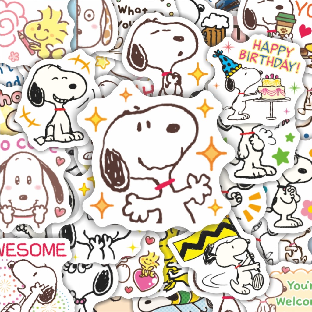 

100PCS Lucu Stiker Kartun Snoopy V22 Stiker Aesthetic Stiker Anti Air Stikers Berperekat Waterproof sticker decal buat Motor Helm Buku Journal Koper Casing HP Laptop Botol Minum Hadiah anak