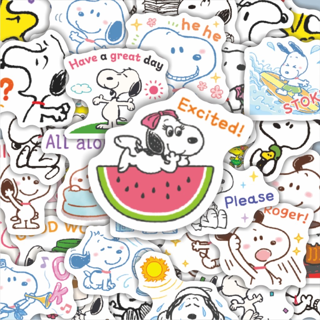 

100PCS Lucu Stiker Kartun Snoopy V38 Stiker Aesthetic Stiker Anti Air Stikers Berperekat Waterproof sticker decal buat Motor Helm Buku Journal Koper Casing HP Laptop Botol Minum Hadiah anak