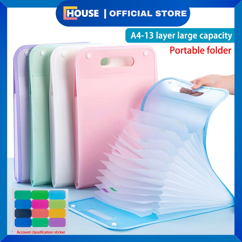 

UHOUSE Tas Dokumen/Tas File Handle Map File Clear Holder Anti Air Multi Layer Tas Dokumen A4 Folder Map