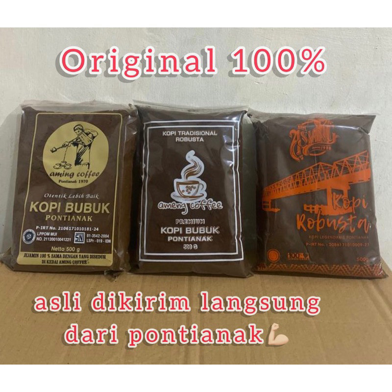 

KOPI AMING Coffee shop kopi bubuk legendaris Aming asli pontianak KHUNTIEN PILIHAN KOPI ROBUSTA