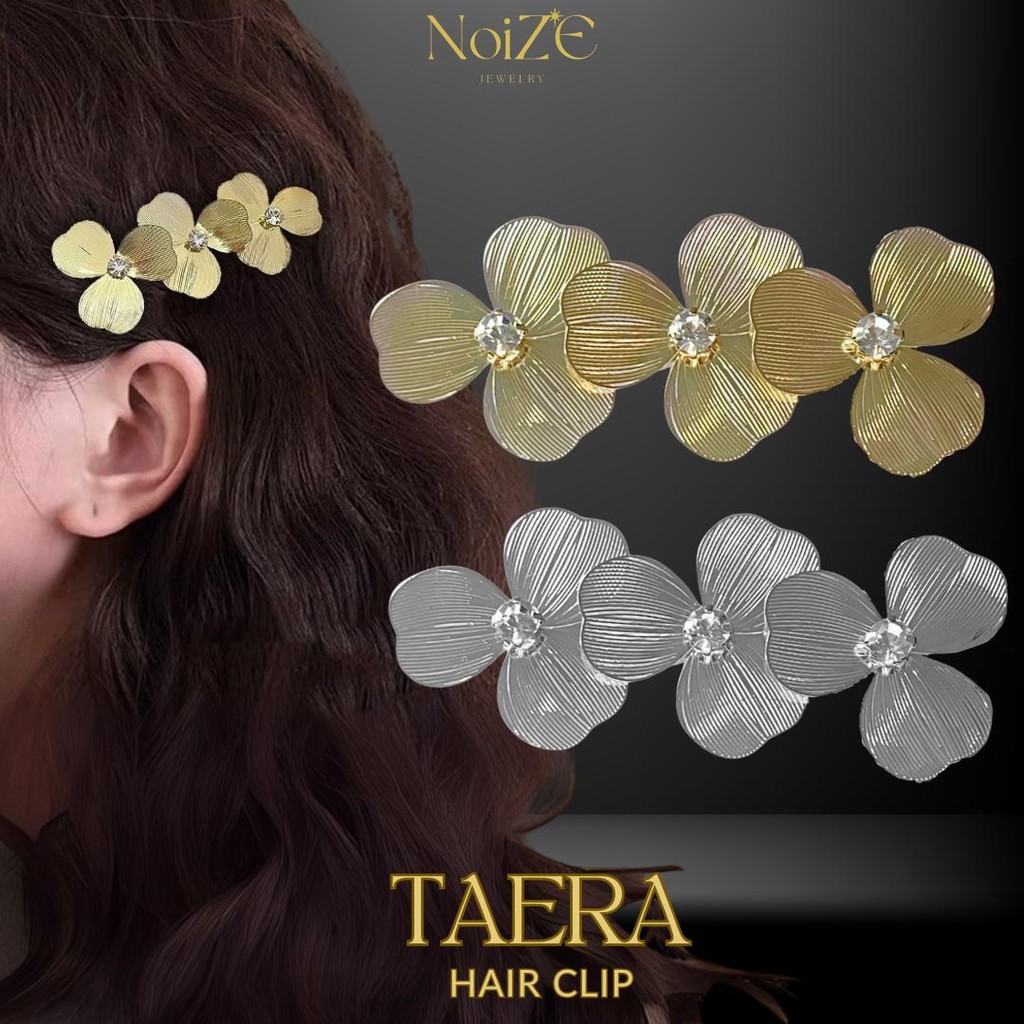 NoiZE TAERA – Jepit Rambut Korea Hairclip Jepit Poni Klip Pin Rambut Jepitan Kecil Bunga Simple Clov