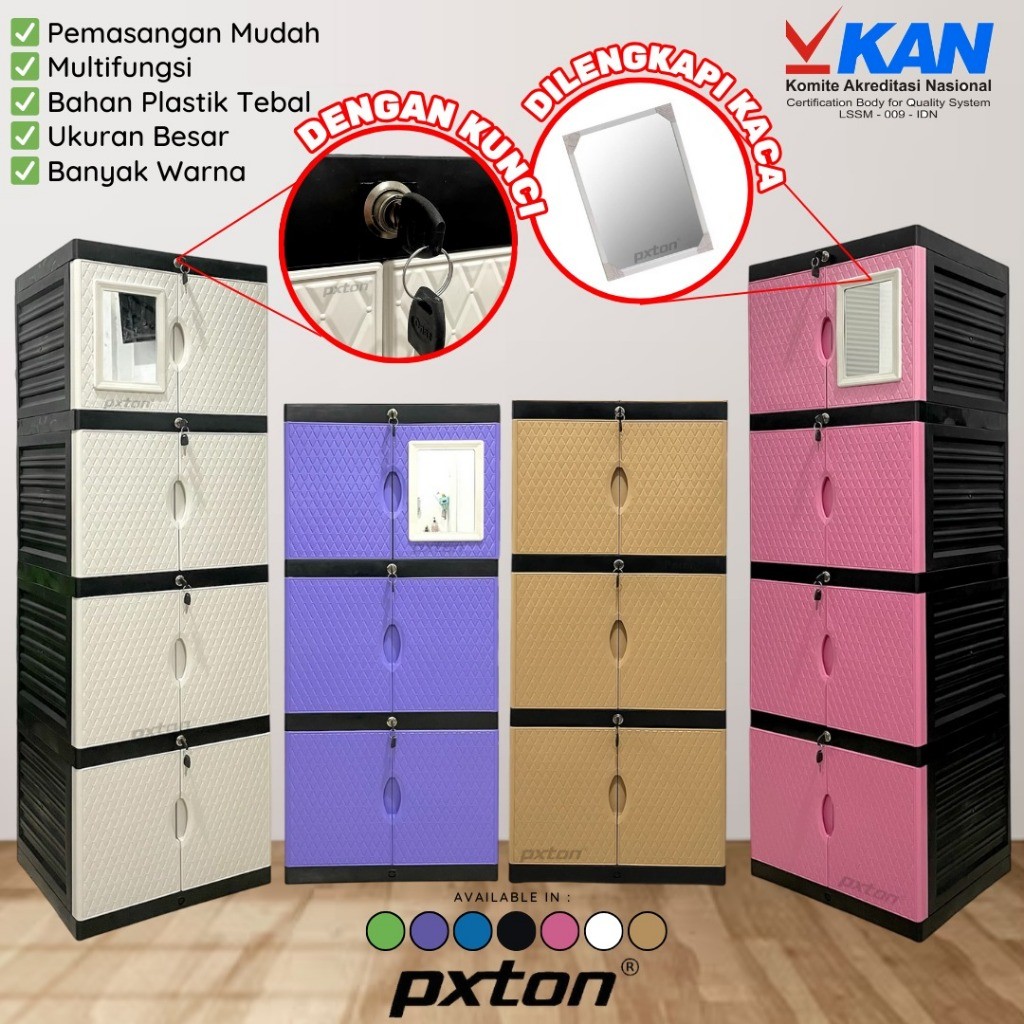 PXTON - LEMARI PAKAIAN PLASTIK DIAMOND / 3 SUSUN / 4 SUSUN / 2 SUSUN / Keranjang / Rak plastik / Lem