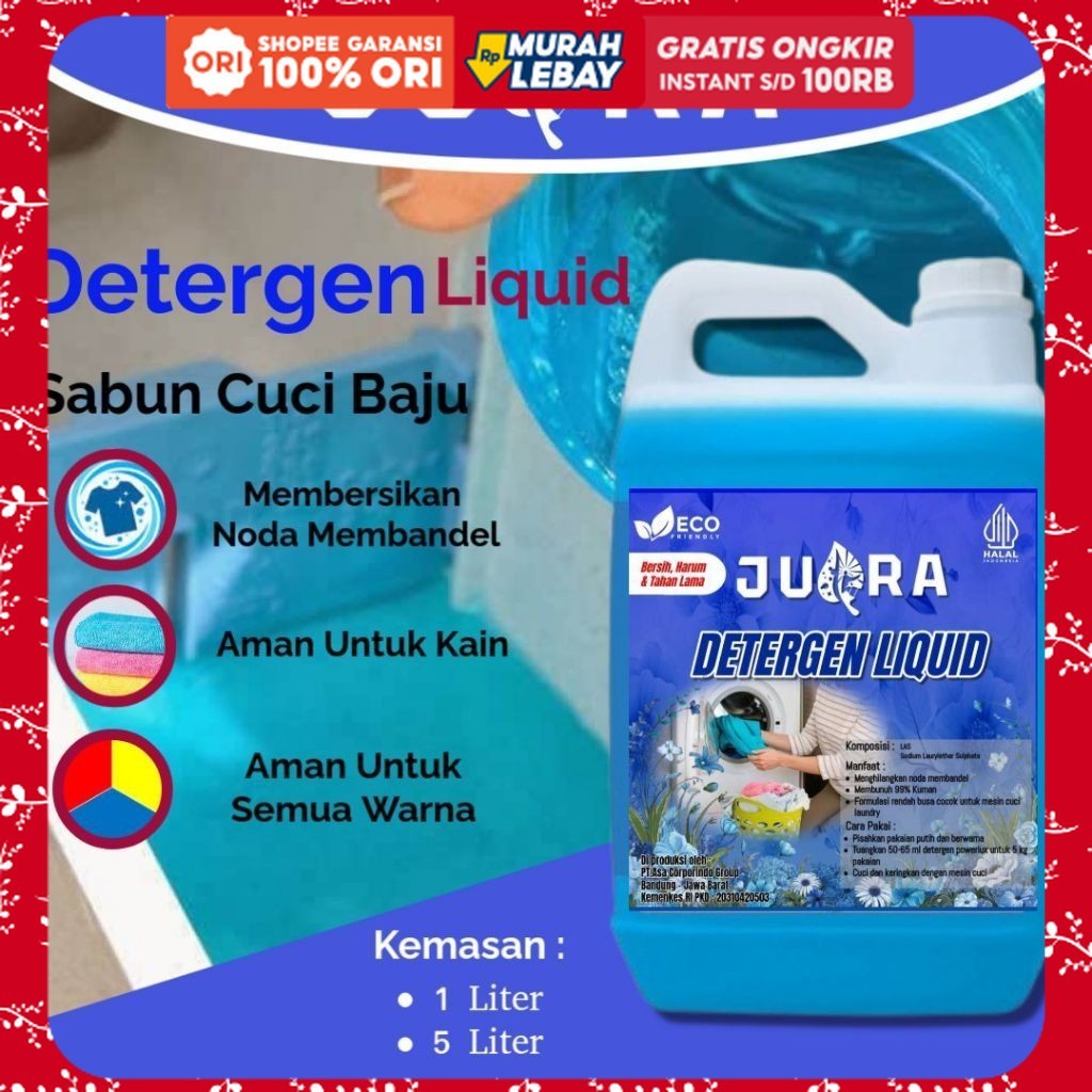 Detergen Cair JUARA 5 Liter - Detergen Cair Premium 5 Liter - Detergen Cair JUARA - Detergen Laundry