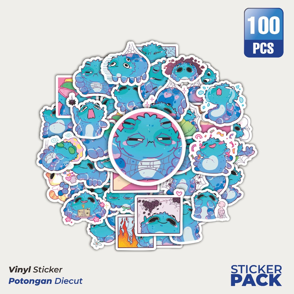 

Stiker Vinyl Stiker Kartun Cute Blue Spidey Waterproof Aesthetic- Untuk Laptop, Motor, dan Helm - Paper Stationery Pack