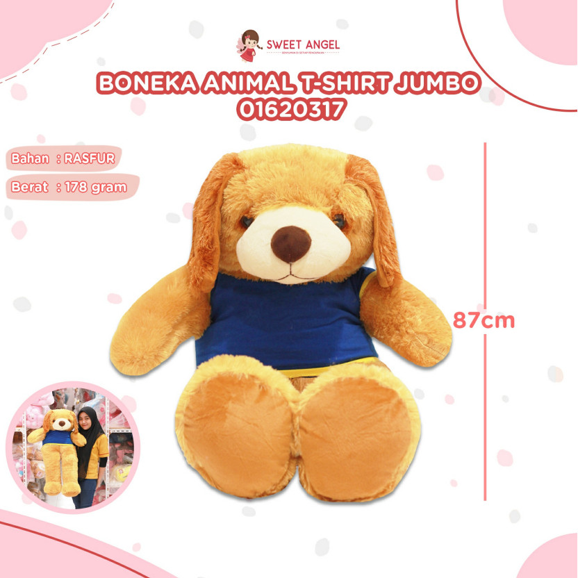 BONEKA ANIMAL DOG T-SHIRT JUMBO BONEKA ANIMAL DOG T-SHIRT