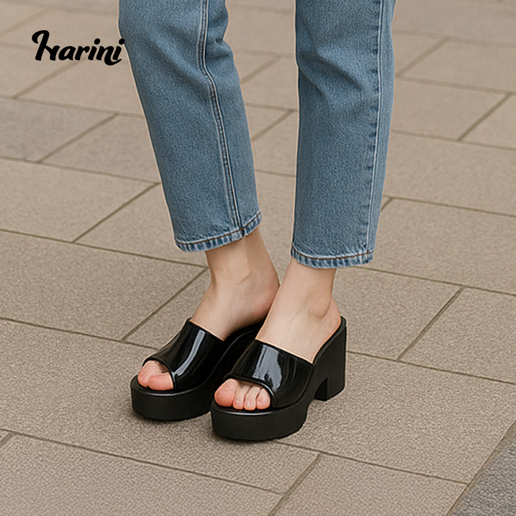 ABRISD Sandal Slop Wedges Wanita Balance Import Sendal Empuk Jelly Import Bahan Karet Jelly 2320-A1