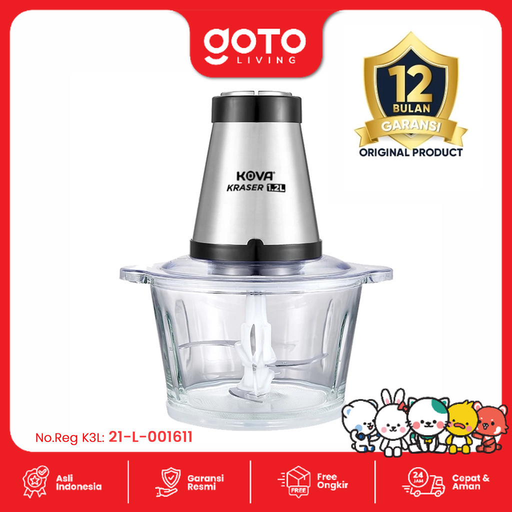 Kova  Meat Grinder Kraser 3L Blender Food Chopper Penggiling Daging Sayur