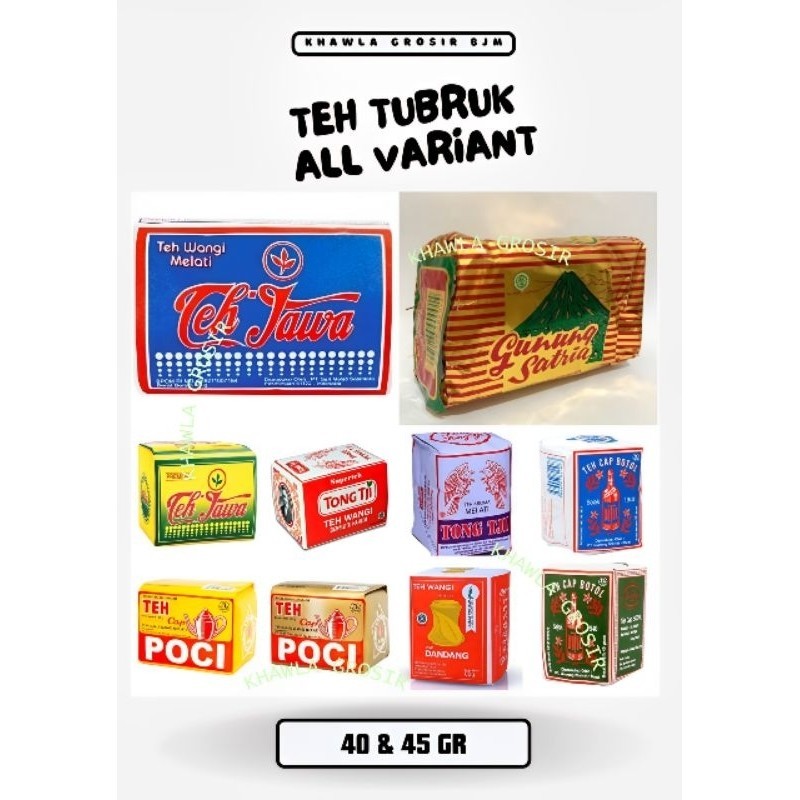 

Teh Bubuk Tubruk Jawa Kalimantan Jogja Gunung Satria Tong Tji Dandang Botol Poci 40 Gr - AMY