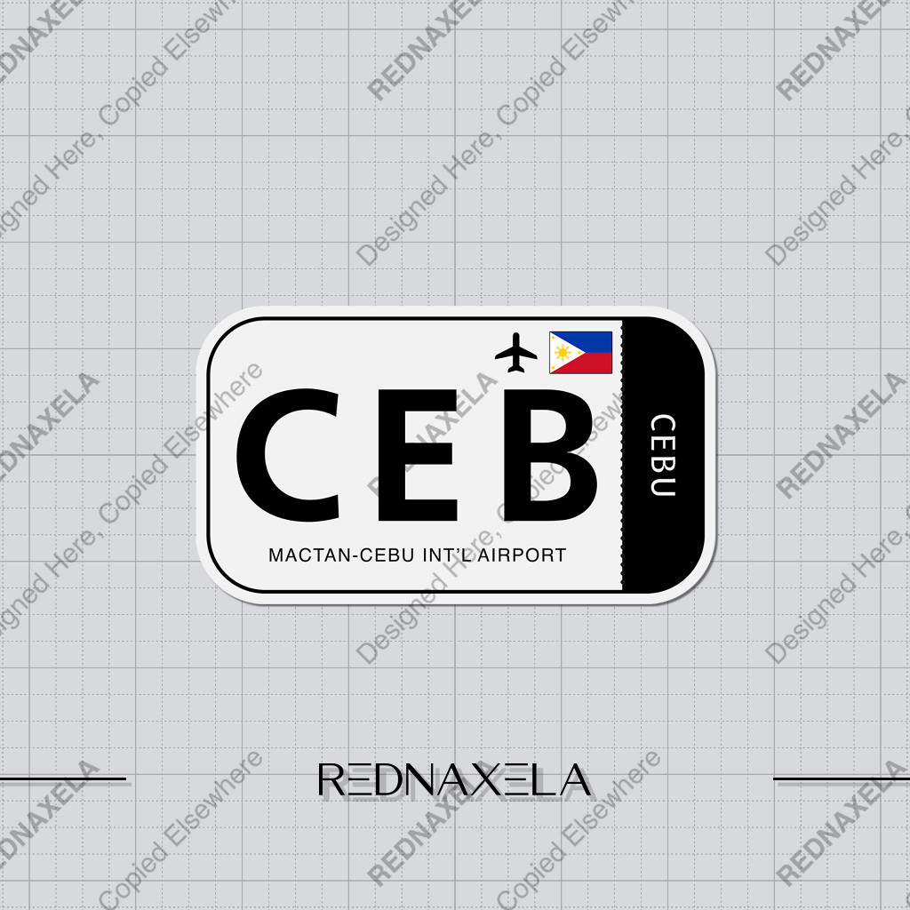 

Stiker Vinyl Mactan-Cebu International Airport Code CEB Sign Sticker