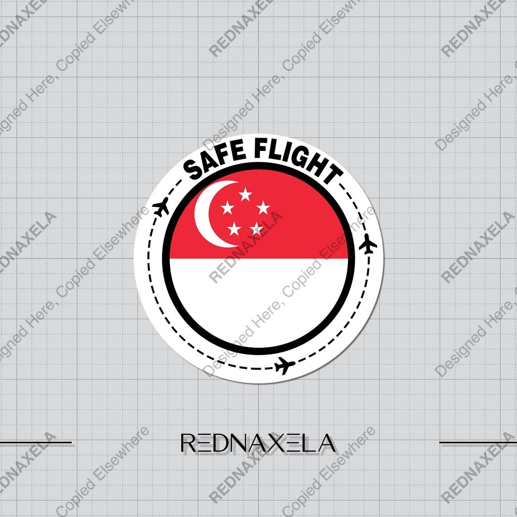 

Stiker Vinyl Safe Flight Country Singapore Stiker Koper Outdoor Waterproof Sticker