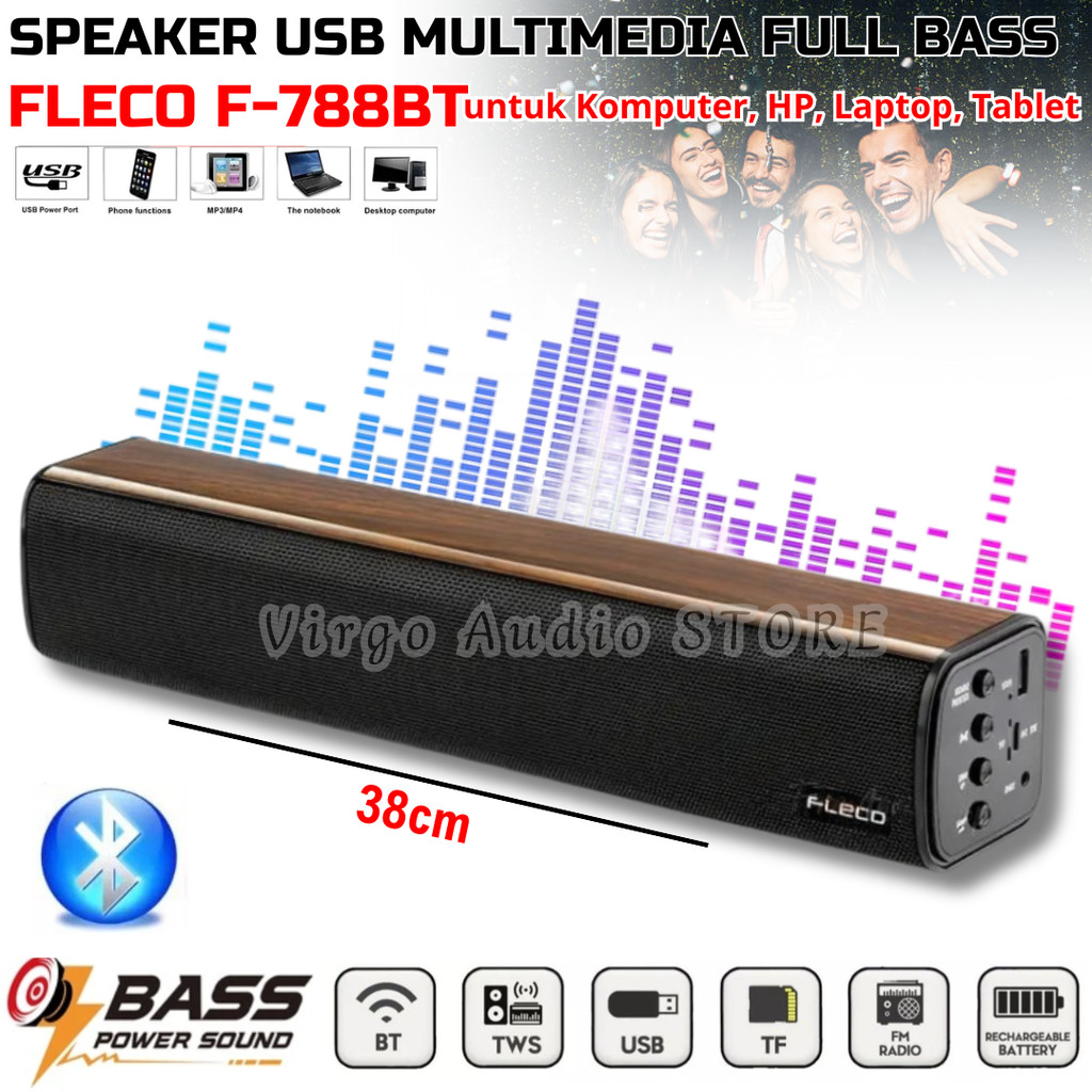 SERBA COD NEWW Speaker Soundbar Bluetooth Fleco F-788bt | Speaker Bluetooth Wireless Tv Full Bass, L