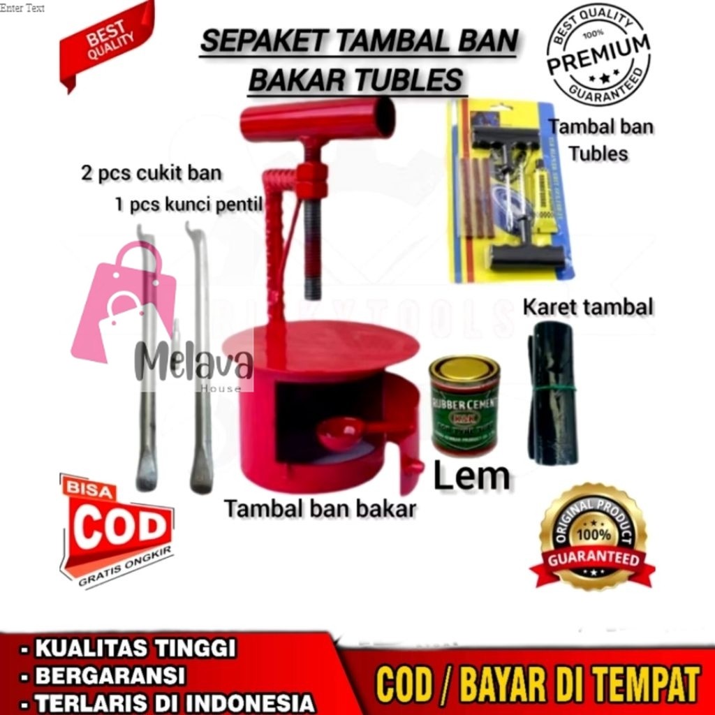 Alat tambal ban bakar manual murah cukil ban Motor Tambal Ban Tubles Lem Tambal ban