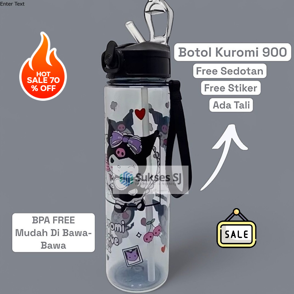 EZ Botol Kuromi 900Ml Black
