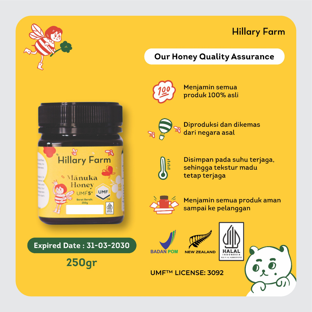 

Hillary Farm Madu Manuka UMF 5+ Manuka Honey 250GR
