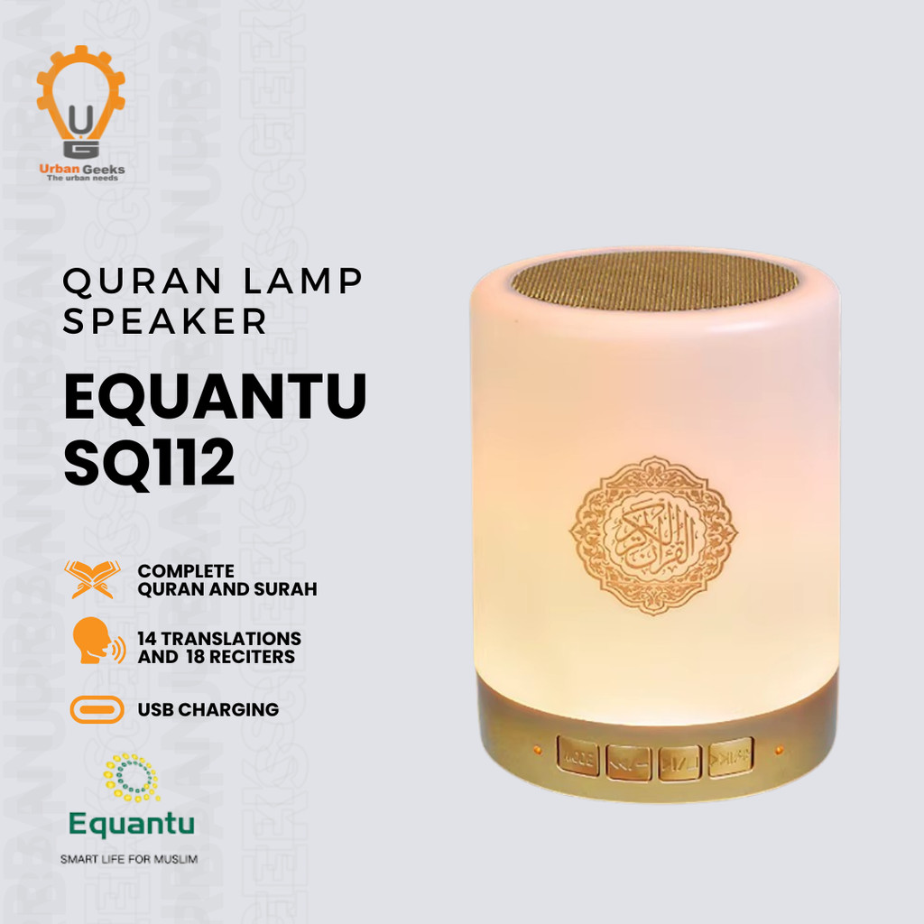 Equantu SQ112 Speaker Quran Lampu Sentuh LED 7 Warna Touch Control Bluetooth Wtih Smart App Control