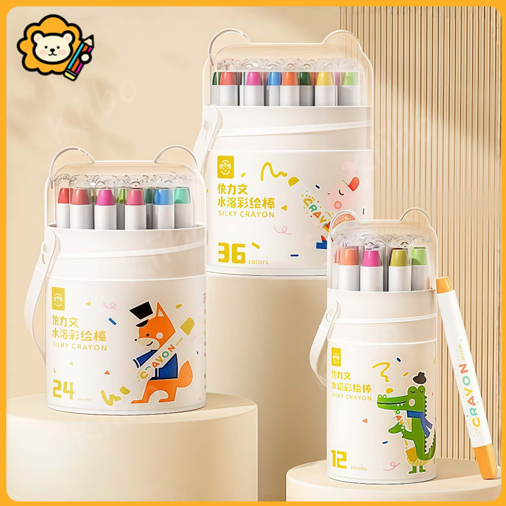 

Crayon Putar Washable 24/36/48 Warna Tidak ada tangan yang kotor Non Toxic Krayon Anak-anak
