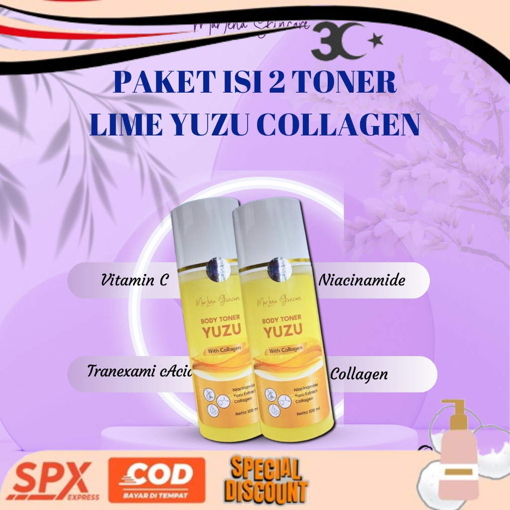 LAGI VRAL TONER BADAN KELUPAS DAPAT 2 PCS  HEMAT AMPUH / BPOM TONER BADAN KELUPAS YUZU COLLAGEN MARL