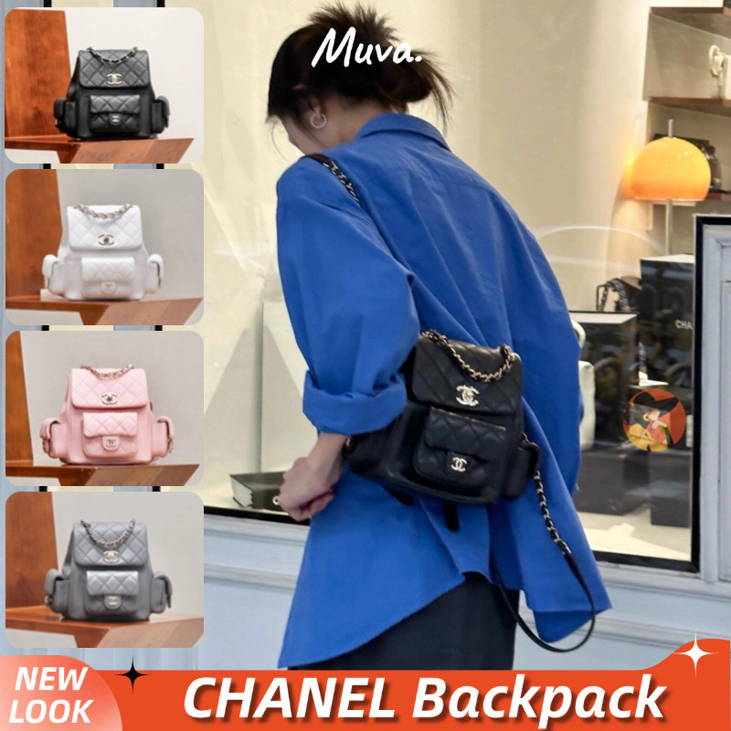 Chanel Women's Small Backpack Black/Pink tas punggung wanita AS4399