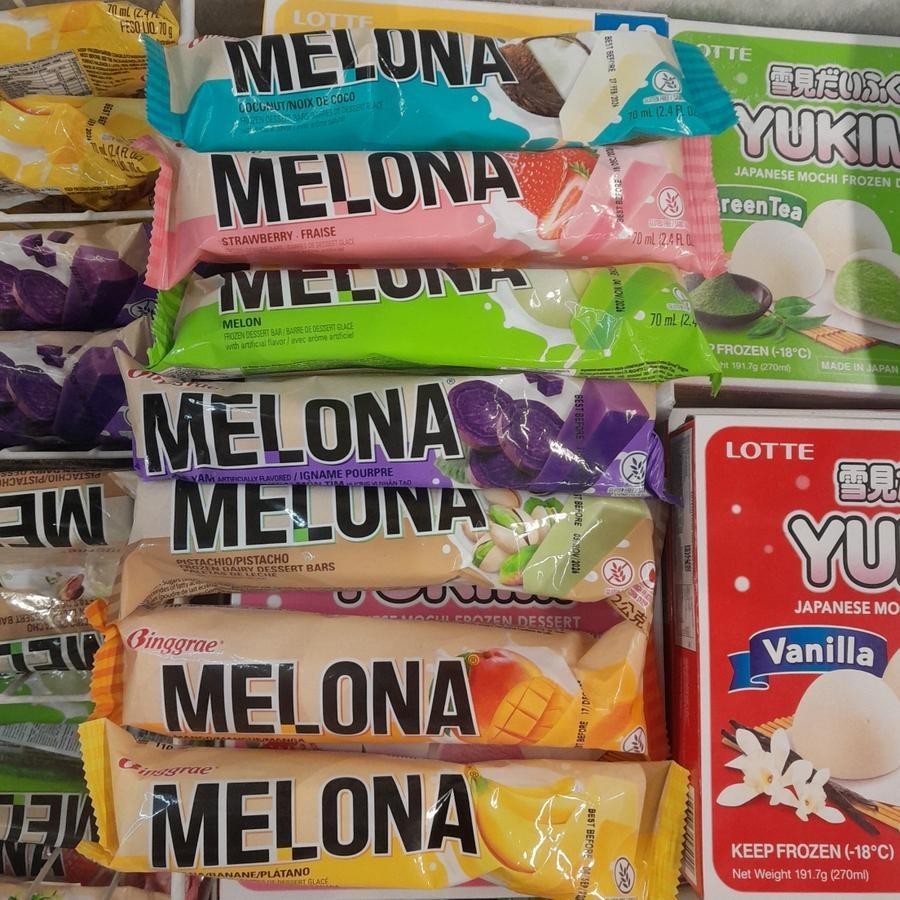Binggrae Melona Ice Cream Es Krim Import ( Instant Only ) Rasa Coconut / Strawberry / Melon / Ubi Un