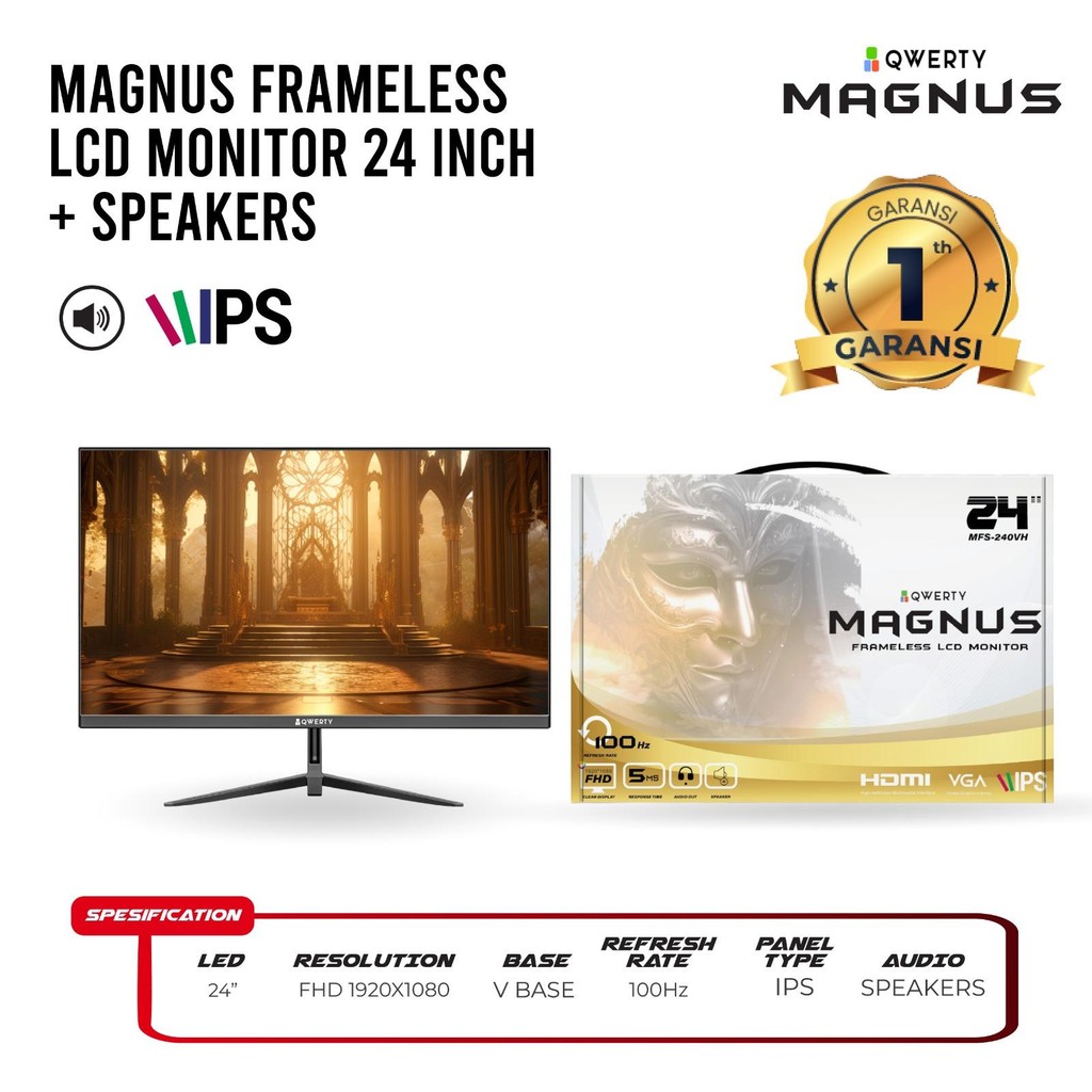 QWERTY MAGNUS LCD MONITOR 24INCH + SPEAKER