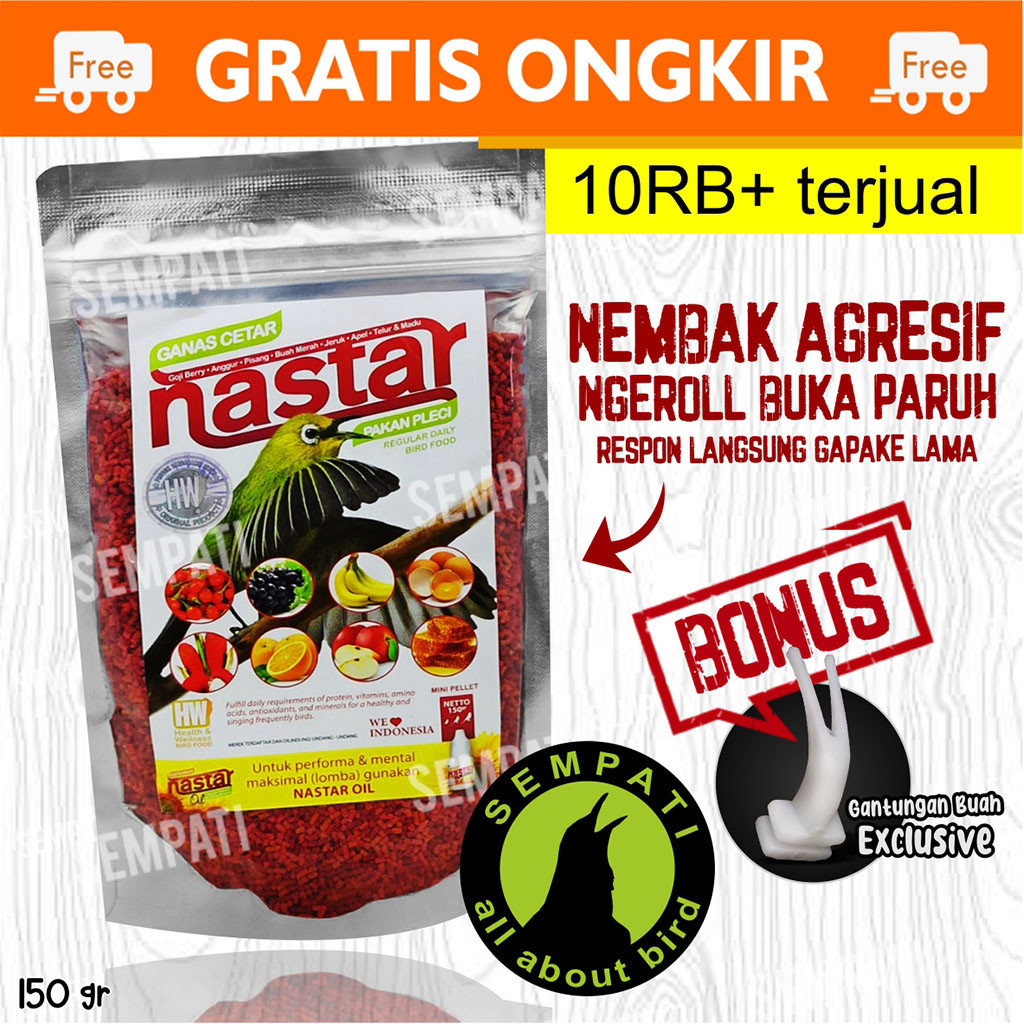 SEMPATI GANAS CETAR NASTAR HW VOER PLECI PAKAN BURUNG PLECI CIBLEK DECU GELATIK DLL PUR MAKANAN PLEC