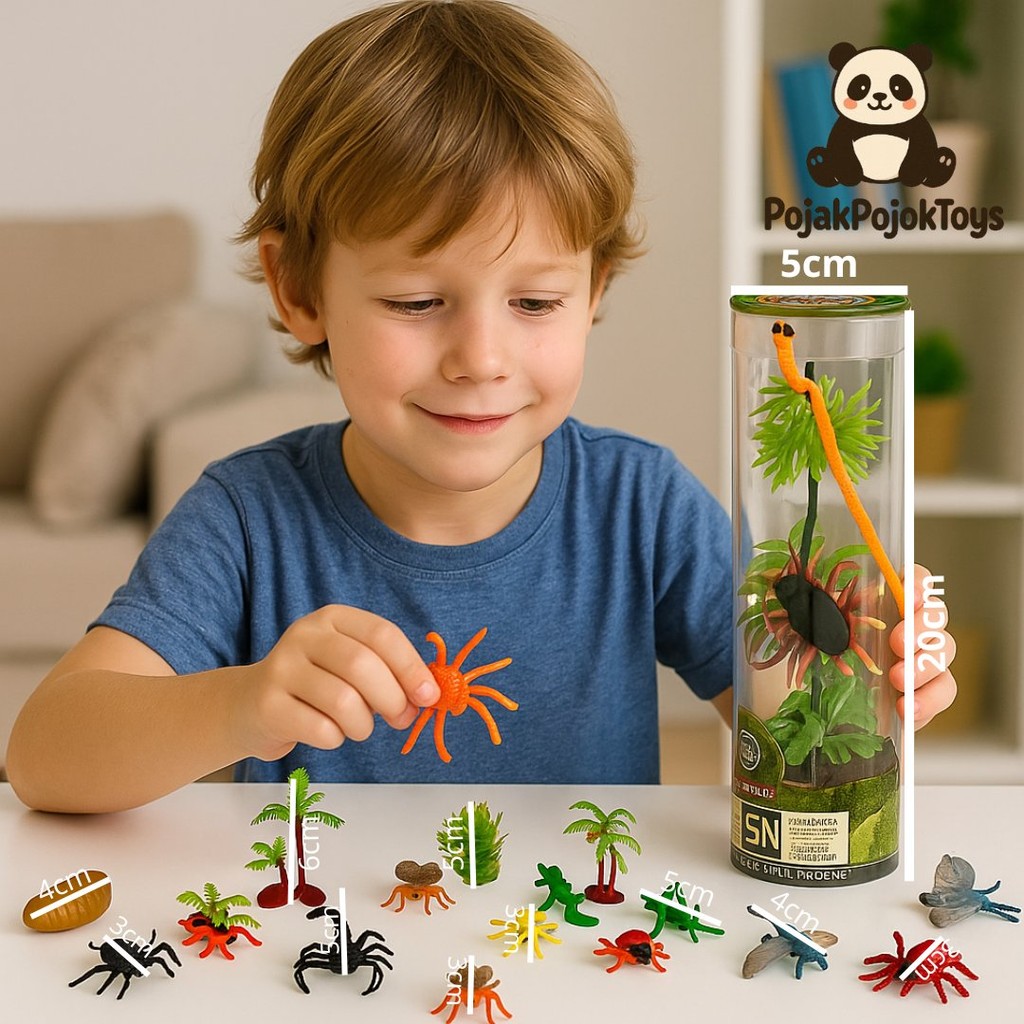 MAINAN EDUKASI ANAK WILD ECOLOGY SERANGGA KARET - SET MAINAN BINATANG SERANGGA DALAM TABUNG