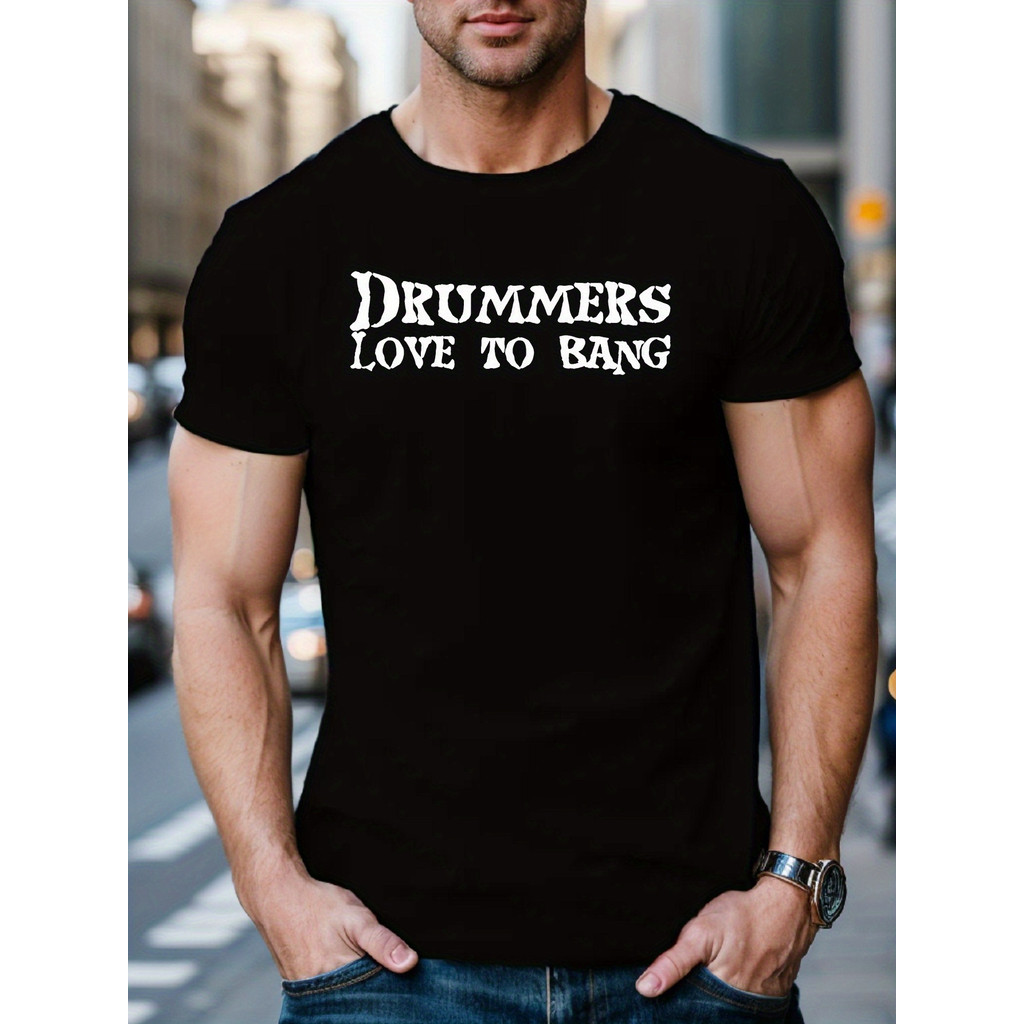 Kaos Sablon untuk Pecinta Drum - Kaos Lengan Pendek Kata-kata Drummer Lucu, Bahan Tipis & Bernapas, 