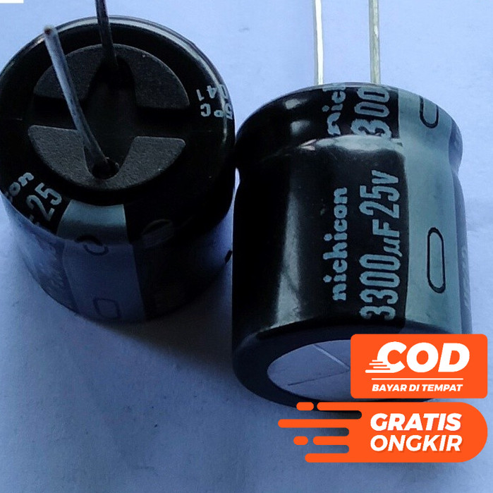 KAPASITOR ELCO ELKO 3300UF 3300 UF 3300 MIKRO 25V 25 VOLT NICHICON