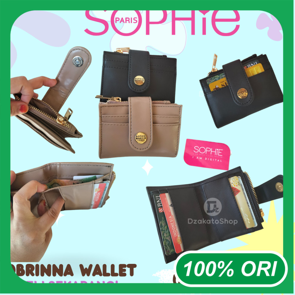 Sophie Martin Paris Dompet Mini Kecil Wanita Obrinna Mocca Black Eksclusive Premium Small Wallet R