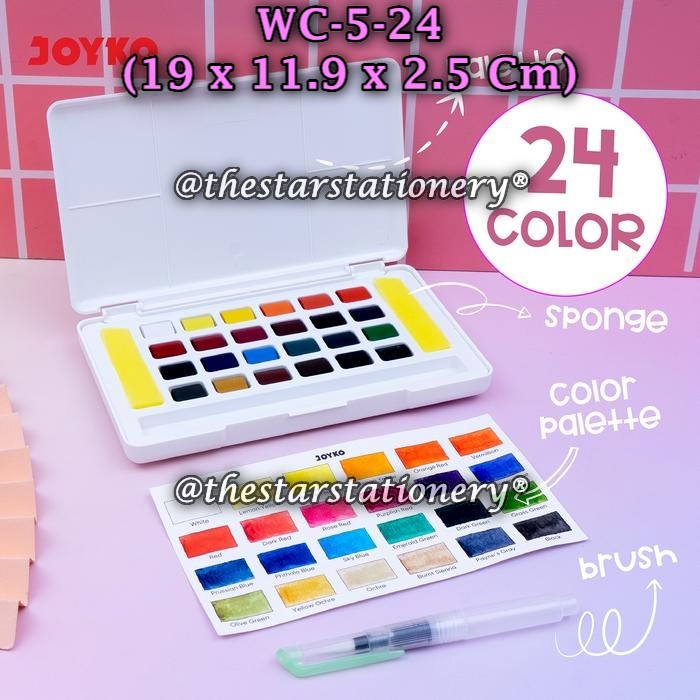 

(1 Set isi 24 Warna) GROSIR Cat Air JOYKO WC-5 -24 JOYKO Watercolor Set Cat Air WC-5 -24 (Set/24)