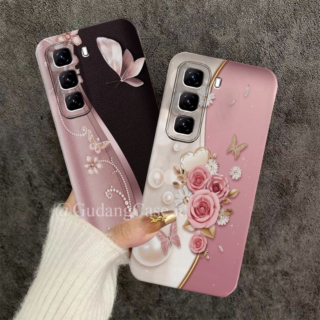 Softcase Infinix 60i / Hot 60 / Hot 50 Pro Plus / Hot 50 Motif Bunga Case Pro Camera Lentur