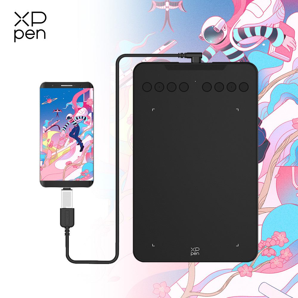 7*4.3 Inch 16K Pressure Level Graphics Tablet Deco Mini7 V2 Digital Drawing Tablet 8 Keys for Androi