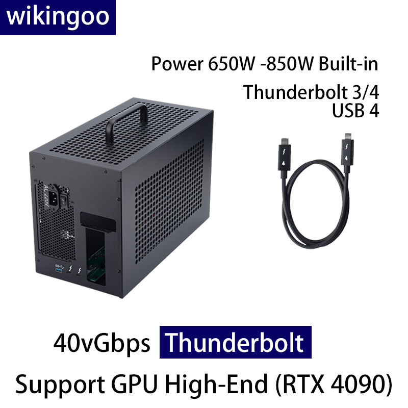 EGPU Thunderbolt 4 650W/850W Built-in - External GPU Dock untuk RTX 4070/4080/4090