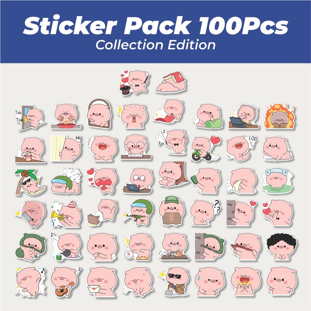 

Hot Stiker Baboy The Pig Lucu Anti Air Stikers Berperekat Waterproof Sticker Decal Buat Motor Helm Buku Journal Koper Casing HP Laptop Botol Minum
