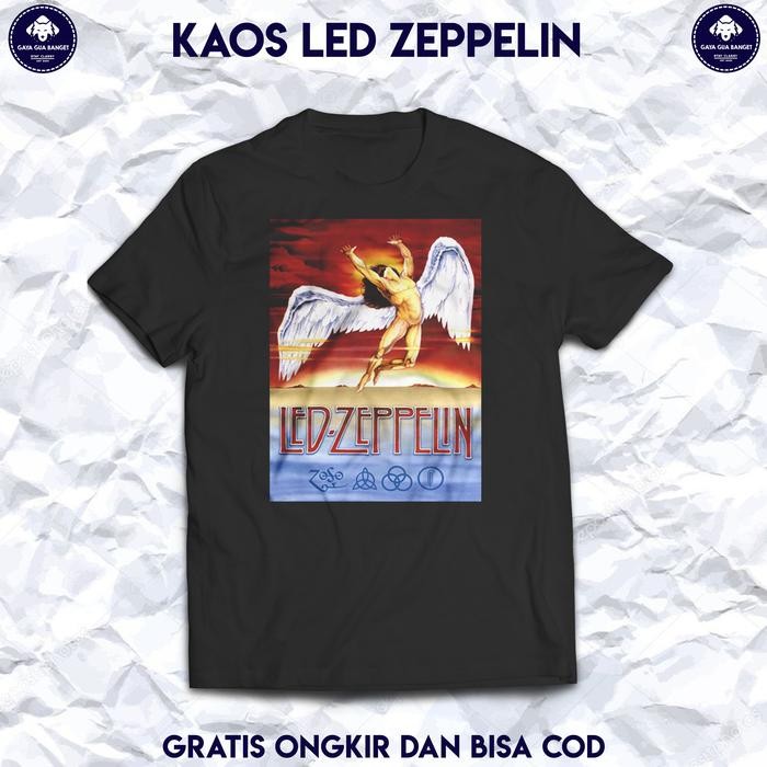 (COD) Kaos Led Zeppelin Original. Kaos Musik Baju Band Rock Led Zeppelin. - S