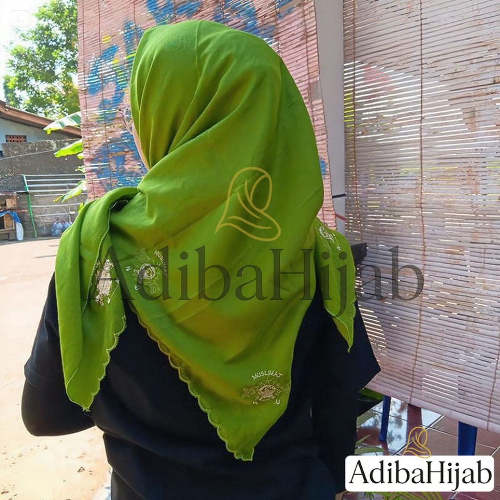 KERUDUNG MUSLIMAT NU/JILBAB SEGIEMPAT MUSLIMAT NU 5 BORDIR LOGO / Hijab Bordir