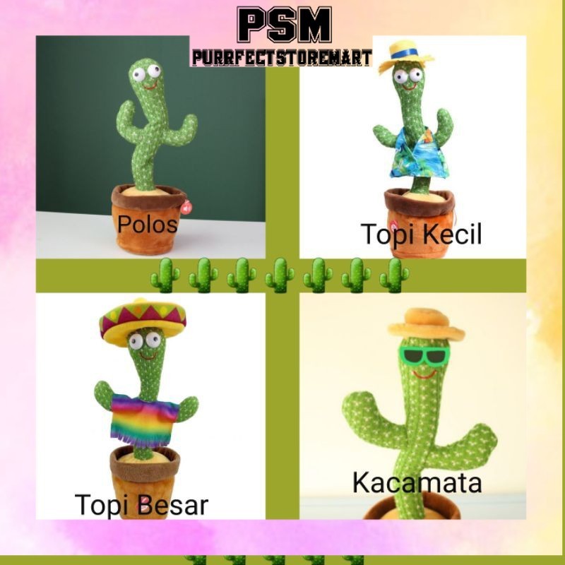 [hero] Mainan Anak Boneka Musik Kaktus Joget Menari Bisa Ngomong Rekam Suara  - Dancing Cactus Toy T