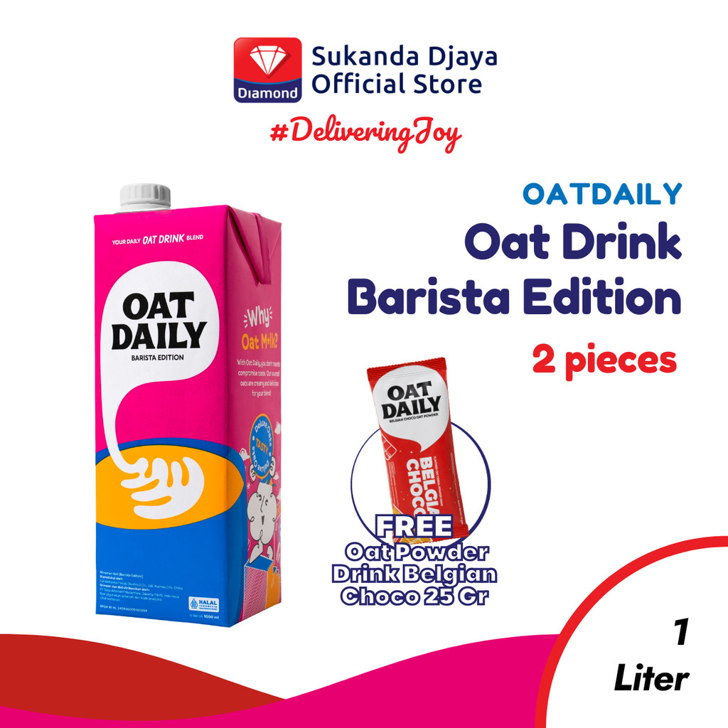 

[BUY 1 GET 1 FREE] Oat Daily Oat Drink Barista Edition 1 L Free Oat Daily Oat Powder Drink Belgian Choco 25 Gr