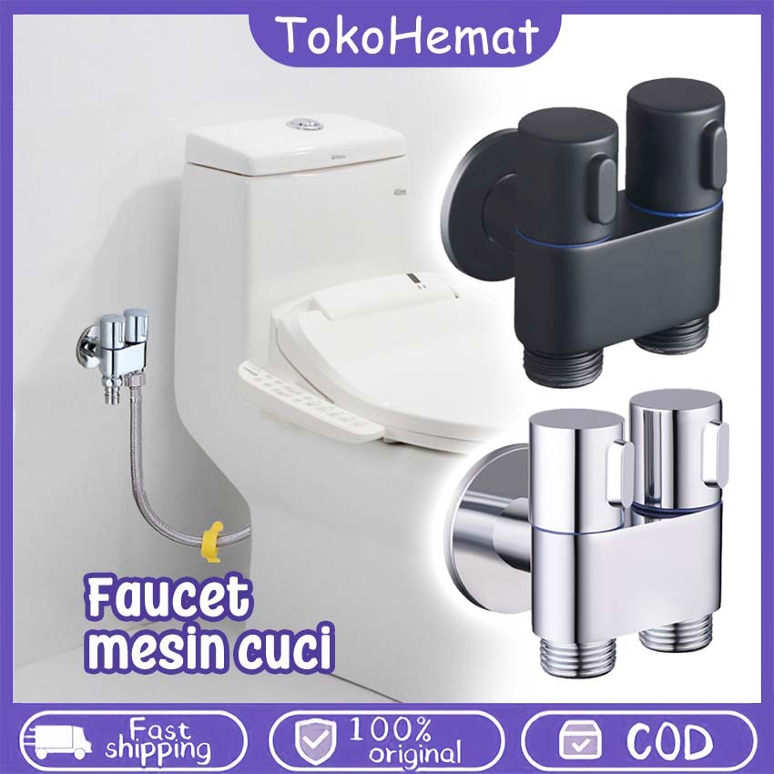 Keran Shower 2 Cabang Kran Cabang Double Angle Valve Stop Stop Kran Cabang 2 Keran Kamar Mandi 2 Cab