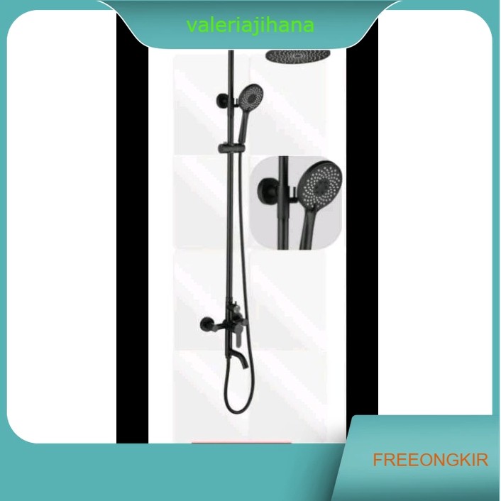 Kran Shower/Tiang Shower Set (Panas+Dingin)-LAVENIA LV-13077BK