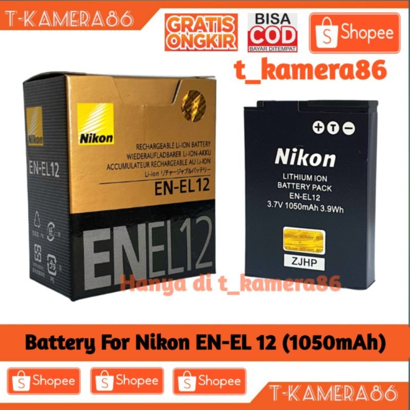 Baterai EN-EL12 For Nikon Coolpix A900, AW100, AW110 AW120, AW130, W300 S9900, P340, S9700, S9600, P