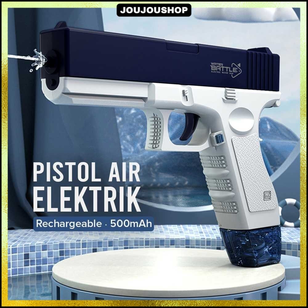 Pistol Air Mainan Elektrik Water Gun Rechargeable 500mAh - Q522