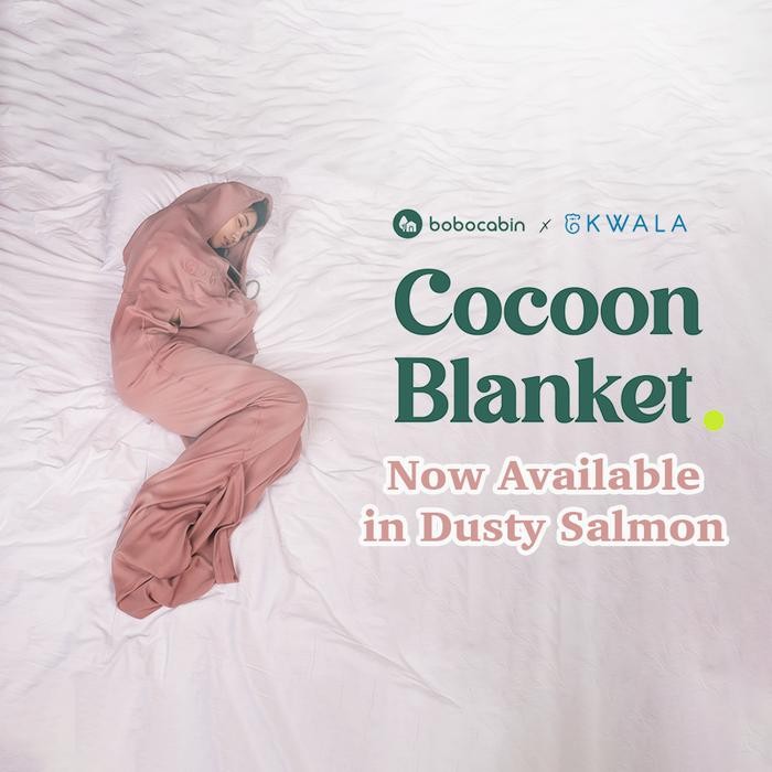 Cocoon Blanket - Premium Hooded Adult Swaddles/Bedong Dewasa - Dusty Salmon, XS-M